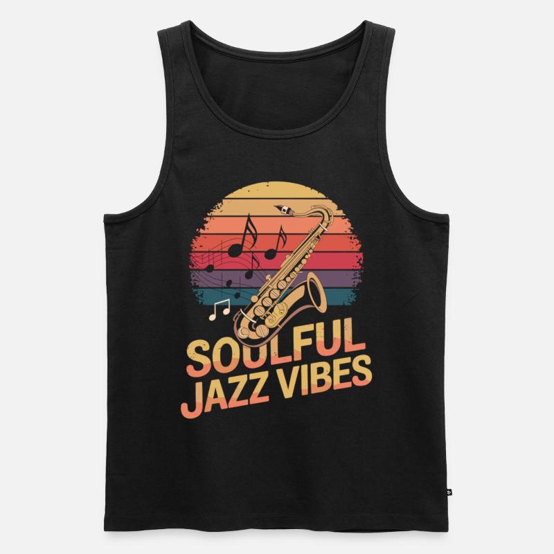 Jazz mit Seele Vibes - Männer Premium Bio Tank Top - Schwarz