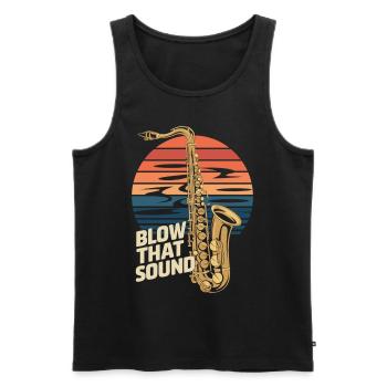 Blow That Sound – Saxophone Power - Men's Premium Organic Tank Top - black - Front - Michal (187cm)