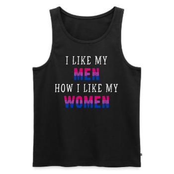 Lustig Bi Farben Bisexuell Pride Spruch - Männer Premium Bio Tank Top - Schwarz - Vorne - Michal (187cm)