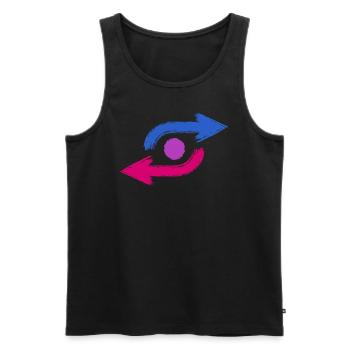 Bisexual Pride Arrow Icon Flag Colors Graphic - Men's Premium Organic Tank Top - black - Front - AI Model Male 178 light (178cm)