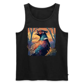 Fasane Fasan - Männer Premium Bio Tank Top - Schwarz - Vorne - Michal (187cm)