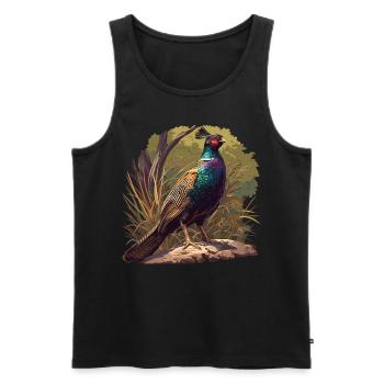 Fasane Fasan - Männer Premium Bio Tank Top - Schwarz - Vorne - Michal (187cm)