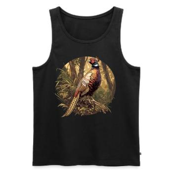 Fasane Fasan - Männer Premium Bio Tank Top - Schwarz - Vorne - Michal (187cm)