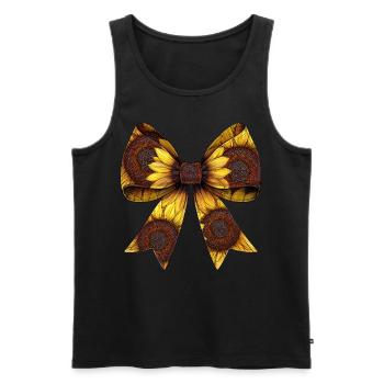 Coquette Bow Sunflower Pattern Plant Mom - Men's Premium Organic Tank Top - black - Front - Michal (187cm)