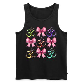 Coquette Bogen Om Symbol Rosa Meditation - Männer Premium Bio Tank Top - Schwarz - Vorne - AI Model Male 178 light (178cm)