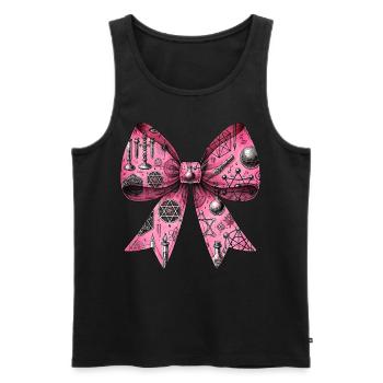 Coquette Bow Alchemy Symbol Pattern Pink - Men's Premium Organic Tank Top - black - Front - Michal (187cm)