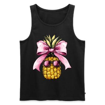 Coquette Bow Pineapple Sunglasses Hawaii Pink - Men's Premium Organic Tank Top - black - Front - Michal (187cm)