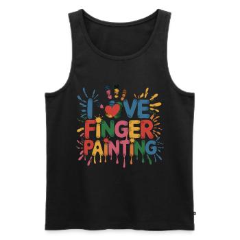 I Love Finger Painting Creative Colorful Fun - Men's Premium Organic Tank Top - black - Front - Michal (187cm)