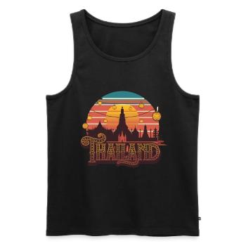 Silhouette Thaïlande avec coucher de soleil et - Débardeur bio Premium Homme - noir - Devant - AI Model Male 178 light (178cm)