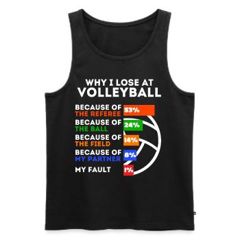 joueur de volley-ball drôle de volley-ball dicton - Débardeur bio Premium Homme - noir - Devant - Michal (187cm)