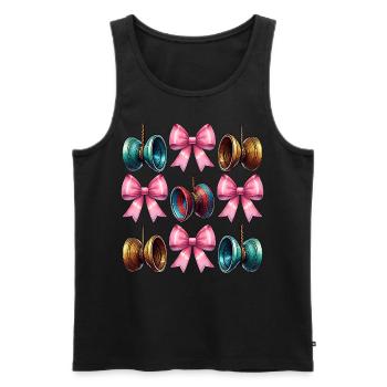 Coquette Bow Yoyo Spielzeug Mädchen Mütter Tag - Männer Premium Bio Tank Top - Schwarz - Vorne - AI Model Male 178 light (178cm)