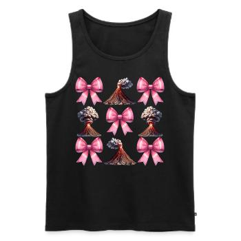 Coquette Arche Volcan Géologie Magma Lava Maman Fille - Débardeur bio Premium Homme - noir - Devant - Michal (187cm)