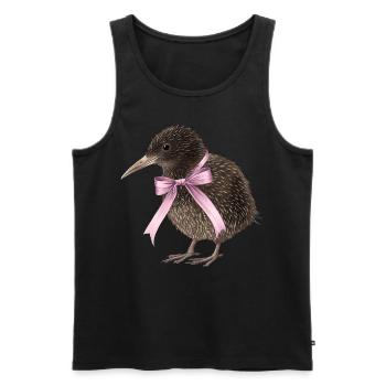Coquette noeud Kiwi Oiseau Maman Fête des Mères Rose - Débardeur bio Premium Homme - noir - Devant - Michal (187cm)