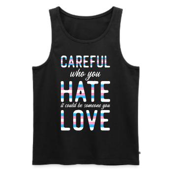 Transgender Trans LGBT Pride - Männer Premium Bio Tank Top - Schwarz - Vorne - Michal (187cm)
