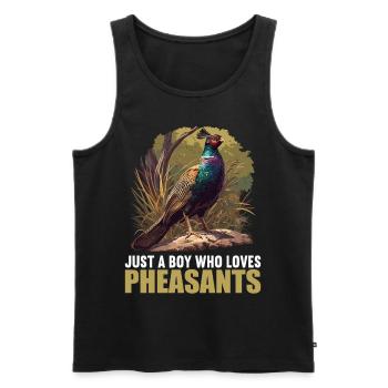 Fasane Fasan - Männer Premium Bio Tank Top - Schwarz - Vorne - Michal (187cm)