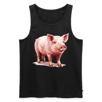 Cochon Cochon - Débardeur bio Premium Homme - noir - Devant - Michal (187cm)