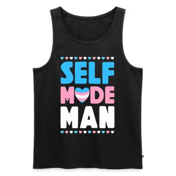Fierté LGBT transgenre - Débardeur bio Premium Homme - noir - Devant - AI Model Male 178 light (178cm)