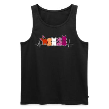 Lesbian Heartbeat With Cute Dogs Pride Love - Men's Premium Organic Tank Top - black - Front - Michal (187cm)