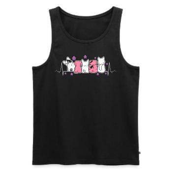 Lesbian heartbeat with cute dogs and flowers - Men's Premium Organic Tank Top - black - Front - Michal (187cm)