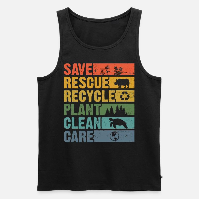 Earth Day - Männer Premium Bio Tank Top - Schwarz