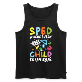 Special education where every child is unique - Men's Premium Organic Tank Top - black - Front - Michal (187cm)