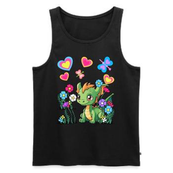 Enfants Enfant Dragon Dragon Créature mythique Dinos - Débardeur bio Premium Homme - noir - Devant - Michal (187cm)