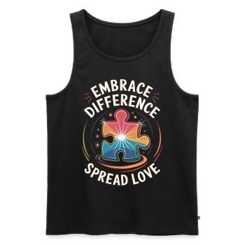 Embrace Difference Shirt - Men's Premium Organic Tank Top - black - Front - Michal (187cm)