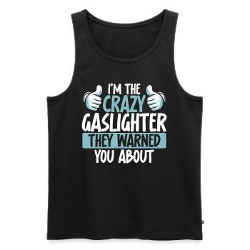 Gaslighting Gaslighter - Männer Premium Bio Tank Top - Schwarz - Vorne - AI Model Male 178 light (178cm)