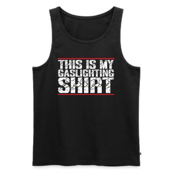 Gaslighting Gaslighter - Men's Premium Organic Tank Top - black - Front - AI Model Male 178 light (178cm)