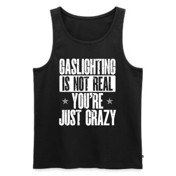 Gaslighting Gaslighter - Men's Premium Organic Tank Top - black - Front - AI Model Male 178 light (178cm)