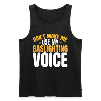 Gaslighting Gaslighter - Men's Premium Organic Tank Top - black - Front - AI Model Male 178 light (178cm)