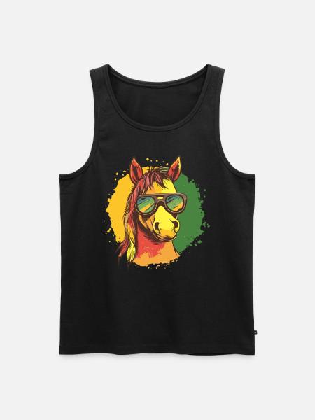 Reggae Pferd - Männer Premium Bio Tank Top - Schwarz