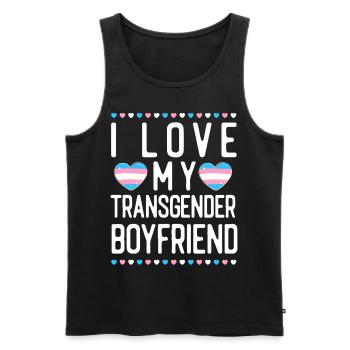 Transgender Trans LGBT Pride - Männer Premium Bio Tank Top - Schwarz - Vorne - Michal (187cm)
