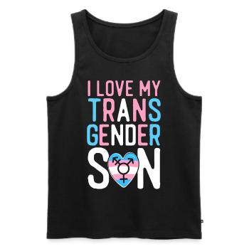 Fierté LGBT transgenre - Débardeur bio Premium Homme - noir - Devant - Michal (187cm)