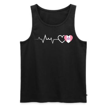 Lesbienne Battement de cœur Fleurs Fierté Amour - Débardeur bio Premium Homme - noir - Devant - Michal (187cm)