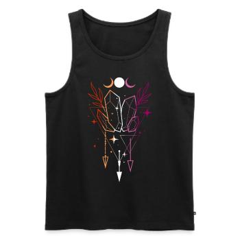 Kristalle mit Monden und lesbischer Magie - Männer Premium Bio Tank Top - Schwarz - Vorne - Michal (187cm)