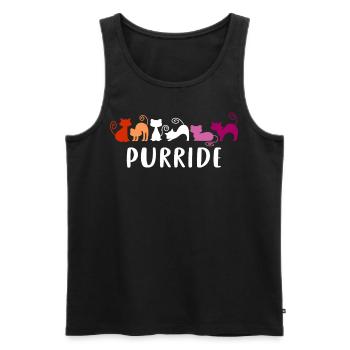 Süße Katzen Purride mit lesbischen Pride Farben - Männer Premium Bio Tank Top - Schwarz - Vorne - AI Model Male 178 light (178cm)