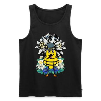 Biene Tirol Tiroler Honik Imker Blume Berge Berg - Männer Premium Bio Tank Top - Schwarz - Vorne - Michal (187cm)