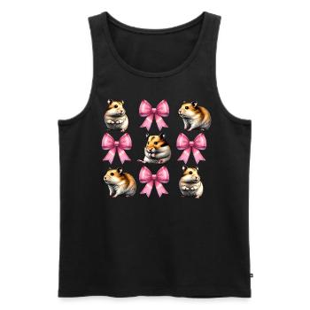 Coquette Bow Hamster Niedlich Hammy Mom Mothers - Männer Premium Bio Tank Top - Schwarz - Vorne - Michal (187cm)