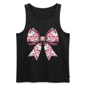 Coquette Bow Hamster Pattern Cute Hammy Mom - Men's Premium Organic Tank Top - black - Front - Michal (187cm)
