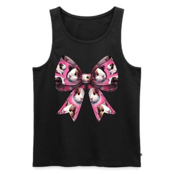 Coquette Bow Guinea Pig Pattern Cute Pet Mom Girl - Men's Premium Organic Tank Top - black - Front - Michal (187cm)