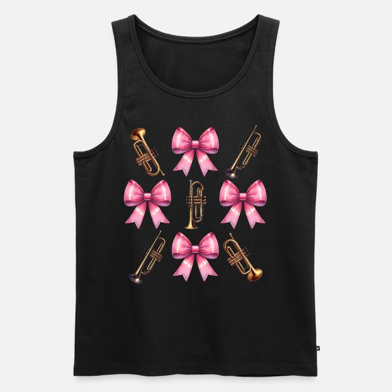 Coquette Bogen Trompete Instrument Trompeterin - Männer Premium Bio Tank Top - Schwarz