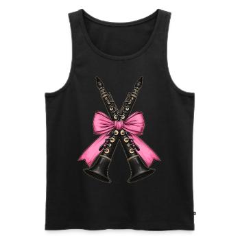 Coquette Bow Clarinette Fille Clarinettiste Maman - Débardeur bio Premium Homme - noir - Devant - Michal (187cm)