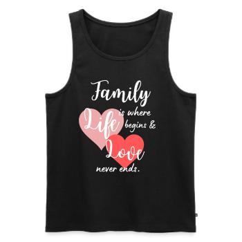 Famille Dicton Love Life Design - Débardeur bio Premium Homme - noir - Devant - Michal (187cm)
