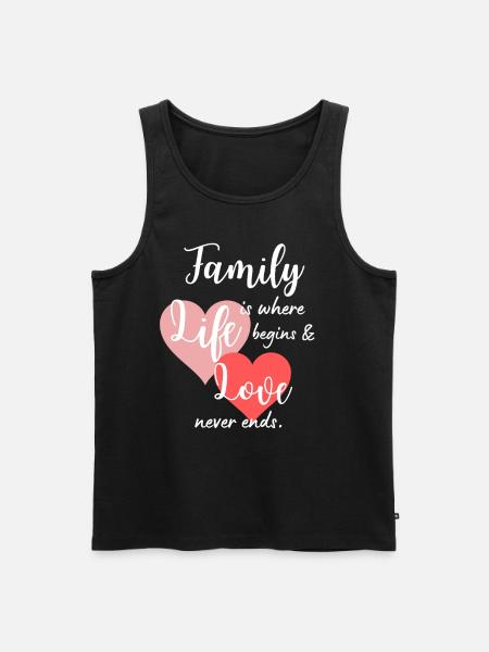 Family Saying Love Life Design - Men's Premium Organic Tank Top - black