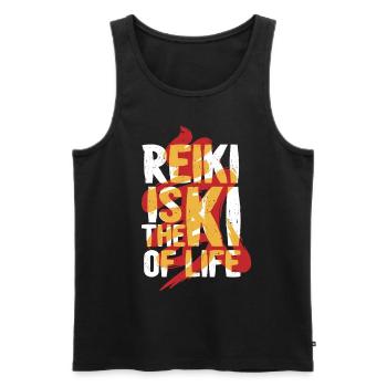 Massage Reiki Le Reiki est le Ki de la Vie - Débardeur bio Premium Homme - noir - Devant - Michal (187cm)
