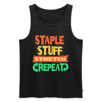 Polsterer Polsterin Staple Stuff Strech Repeat - Männer Premium Bio Tank Top - Schwarz - Vorne - Michal (187cm)