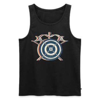 Bogenschießen Bogenschütze Bogen und Pfeil Retro - Männer Premium Bio Tank Top - Schwarz - Vorne - AI Model Male 178 light (178cm)