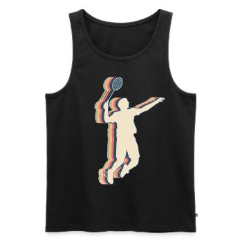Badminton Spieler Mannschaft Trainer Trainer Retro - Männer Premium Bio Tank Top - Schwarz - Vorne - AI Model Male 178 light (178cm)
