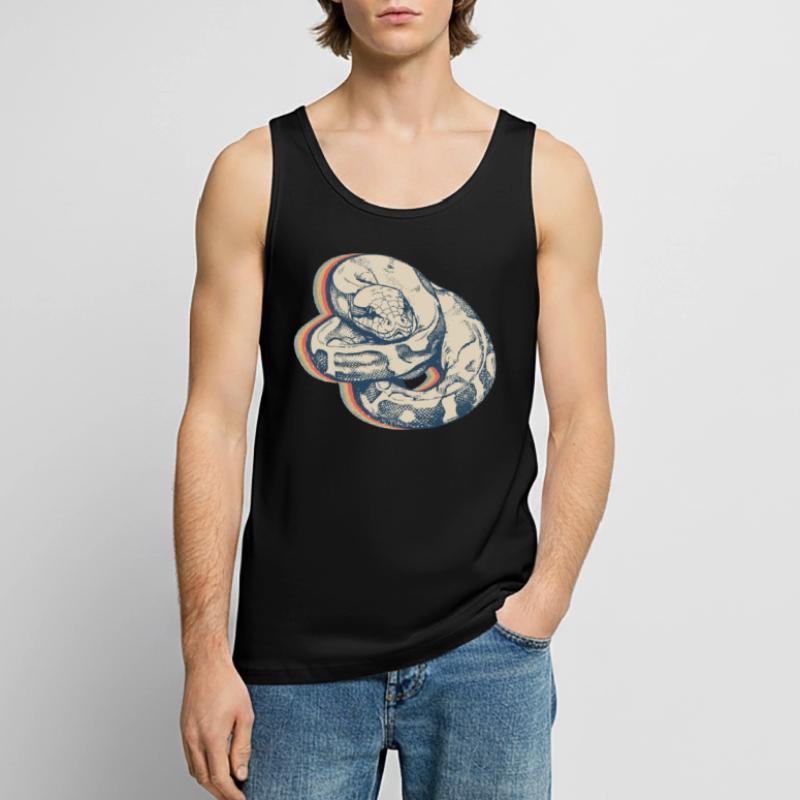 Kugelpython Schlange Retro Line Art Männer Premium Bio Tank Top